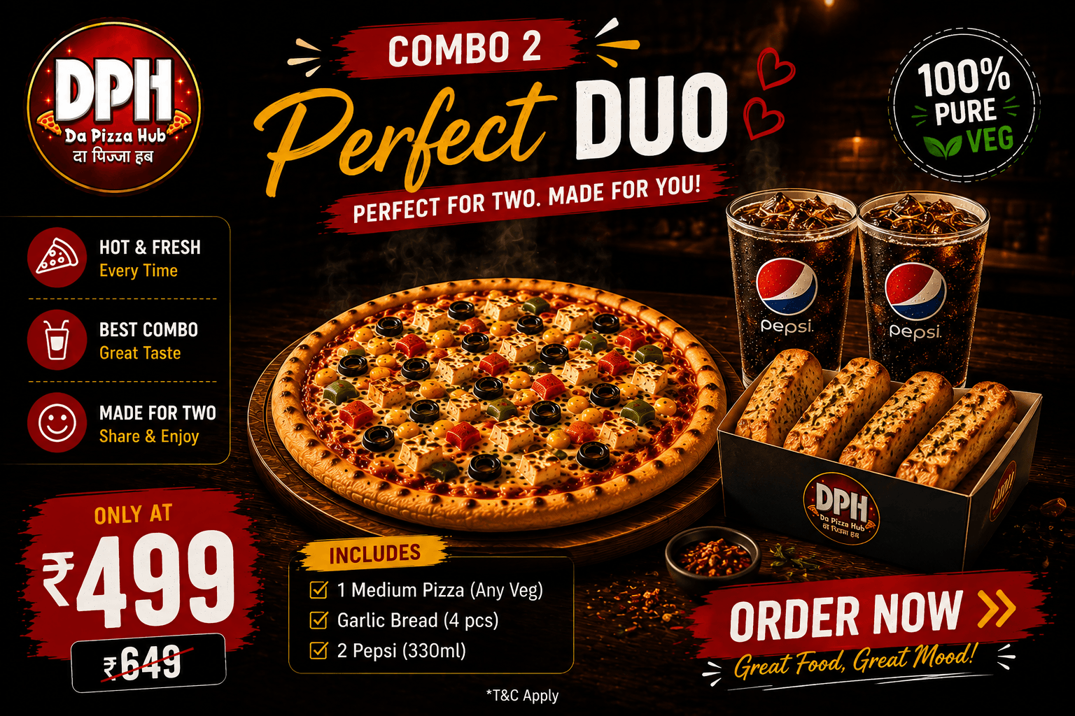 Veg Double Pizza Combo