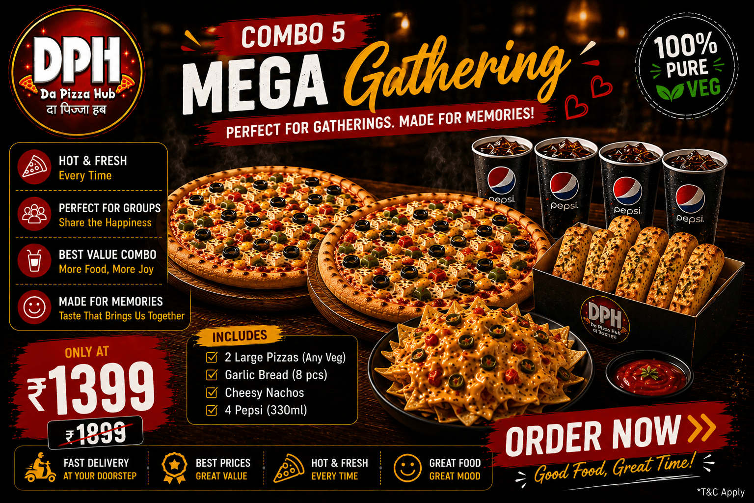 Veg Feast Pizza Combo-4